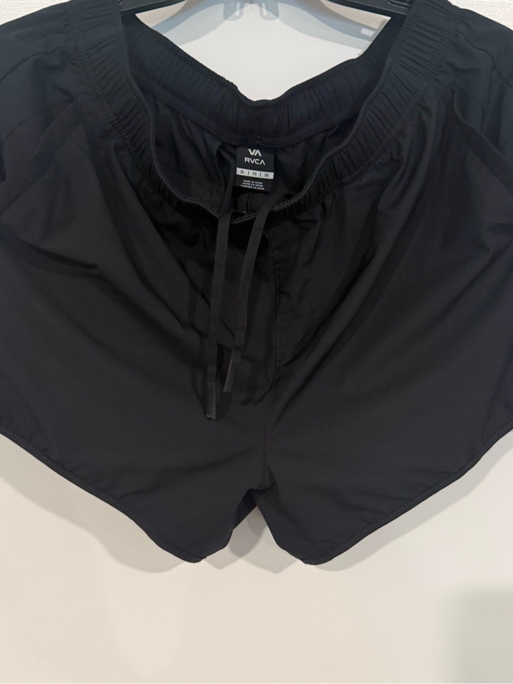 RVCA Black Elastic-Waist Running Shorts